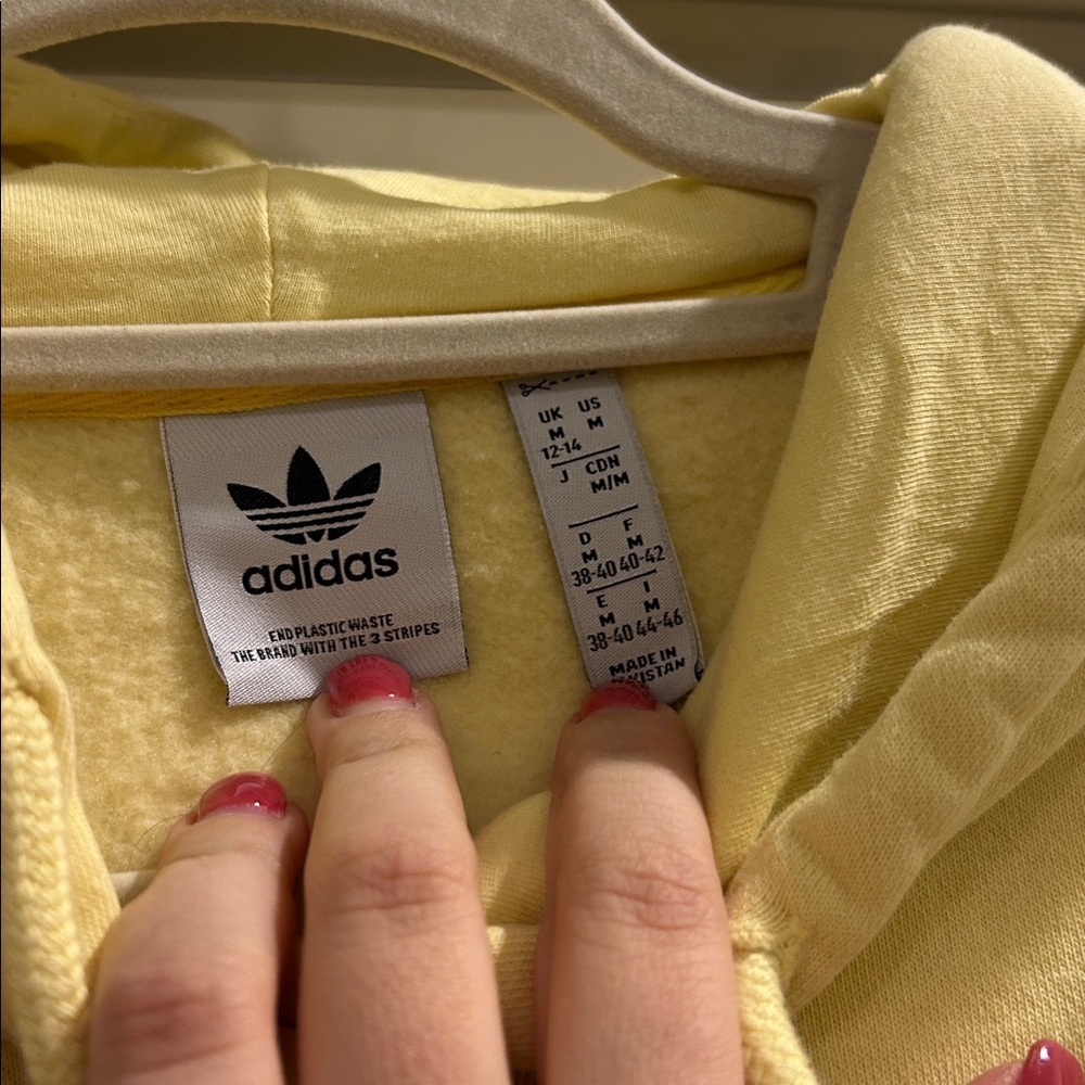 Adidas Originals Adicolor Essentials Fleece Hoodie Butter Yellow - Picture 4 of 5